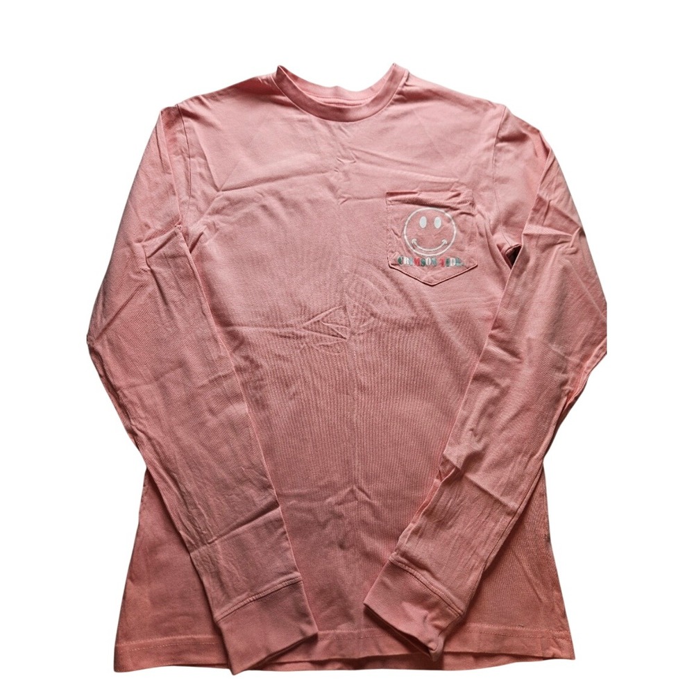 Champion Alabama Crimson Tide Smiley Face Pocket Long Sleeve T-Shirt Pink Small